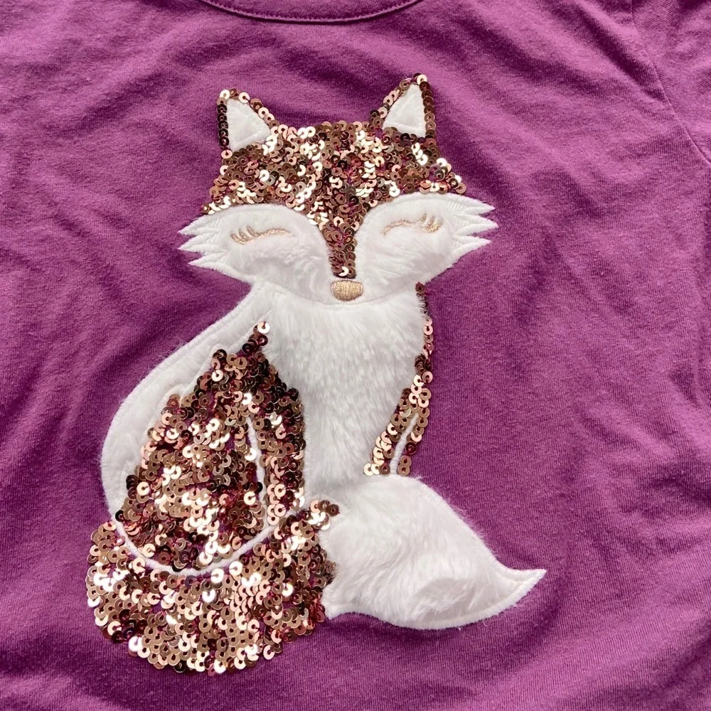 •The Children’s Place• furry sequin fox tee
